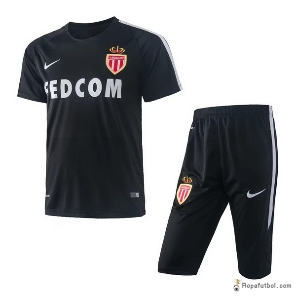 Camiseta Entrenamiento AS Monaco Conjunto Completo 2017/18 Negro